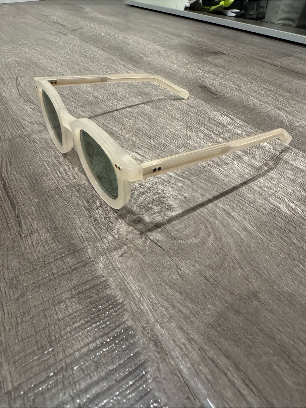 AKILA Translucent Round Sunglasses with Green Lenses - Picture 6 of 6